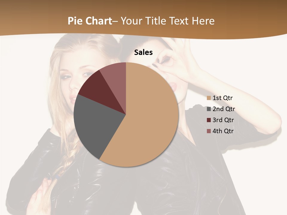 Two Beautiful Young Women Posing For A Picture PowerPoint Template