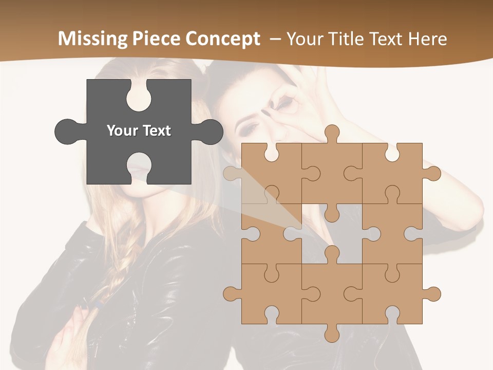 Two Beautiful Young Women Posing For A Picture PowerPoint Template