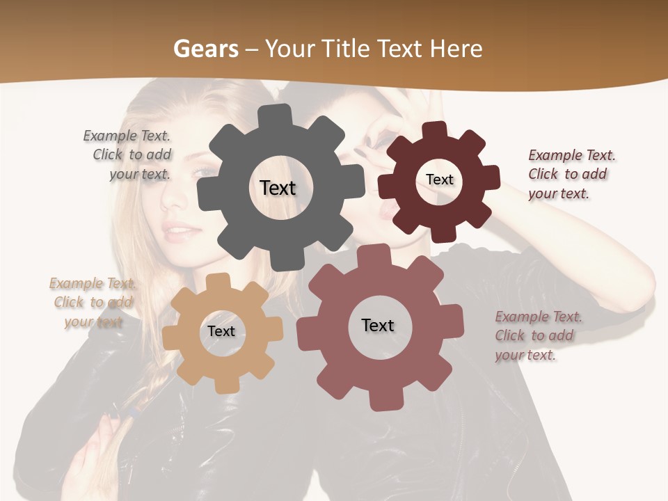 Two Beautiful Young Women Posing For A Picture PowerPoint Template