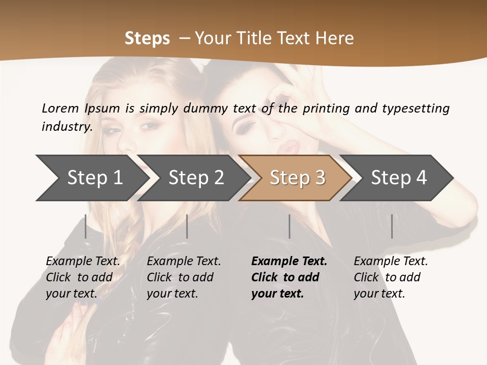 Two Beautiful Young Women Posing For A Picture PowerPoint Template