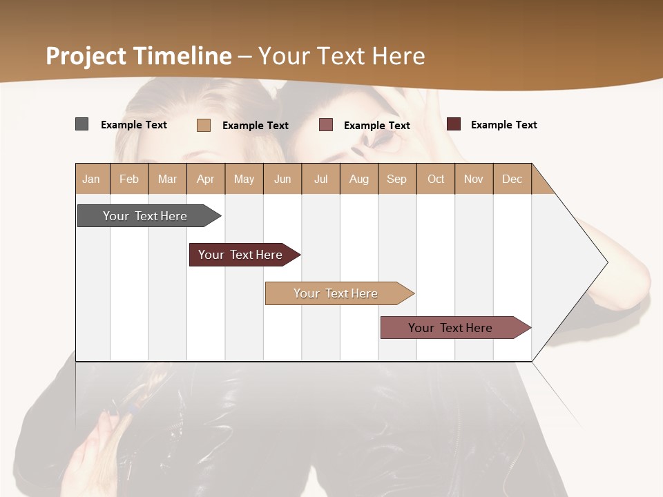 Two Beautiful Young Women Posing For A Picture PowerPoint Template