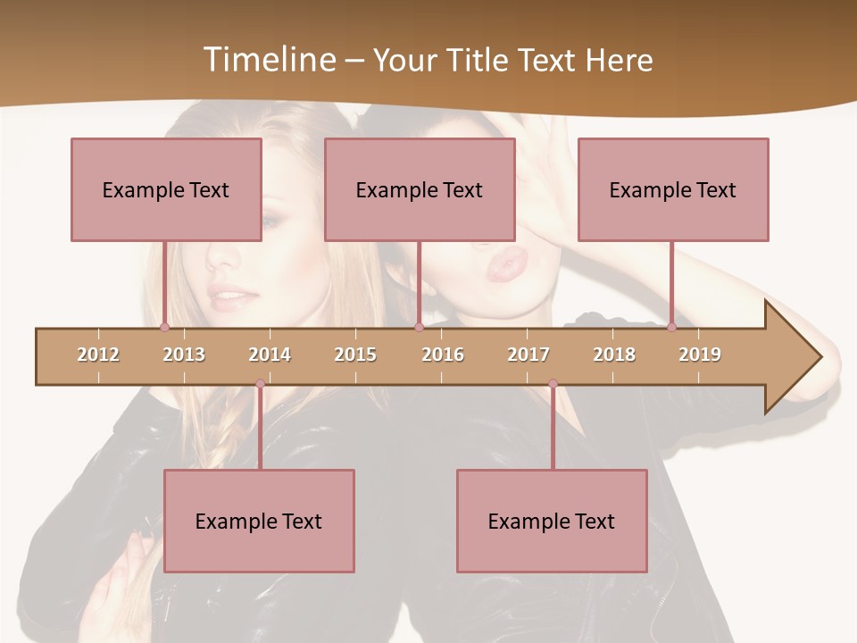 Two Beautiful Young Women Posing For A Picture PowerPoint Template