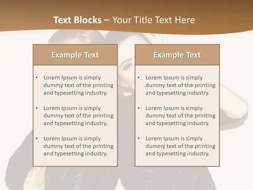 Two Beautiful Young Women Posing For A Picture PowerPoint Template