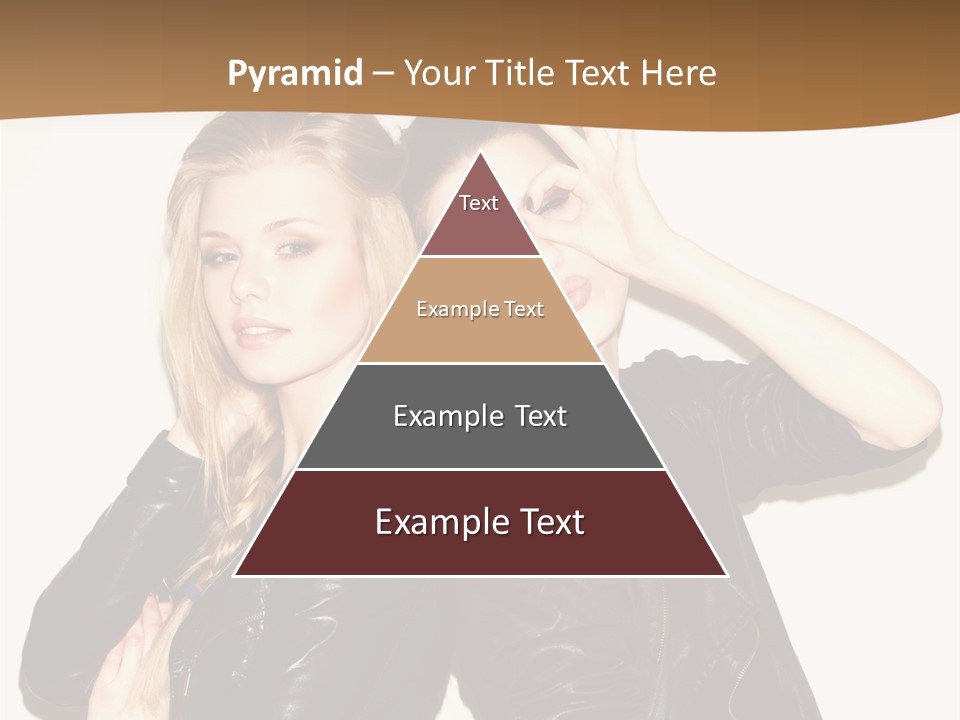 Two Beautiful Young Women Posing For A Picture PowerPoint Template