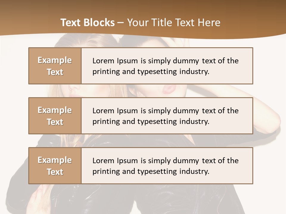 Two Beautiful Young Women Posing For A Picture PowerPoint Template