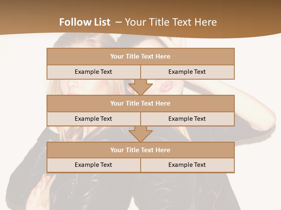 Two Beautiful Young Women Posing For A Picture PowerPoint Template