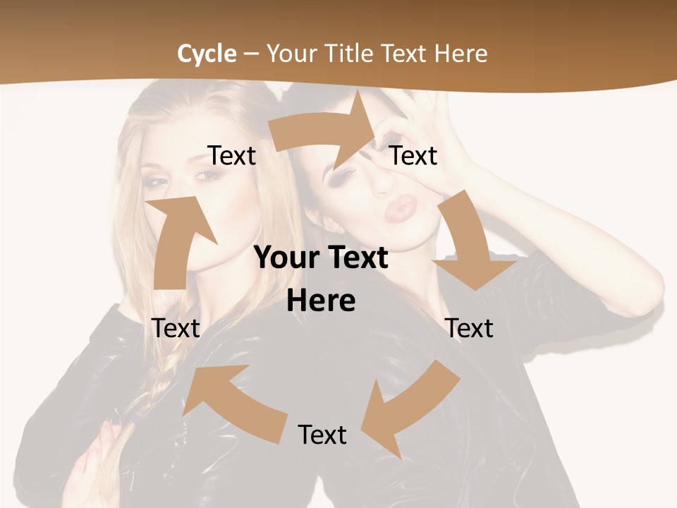 Two Beautiful Young Women Posing For A Picture PowerPoint Template