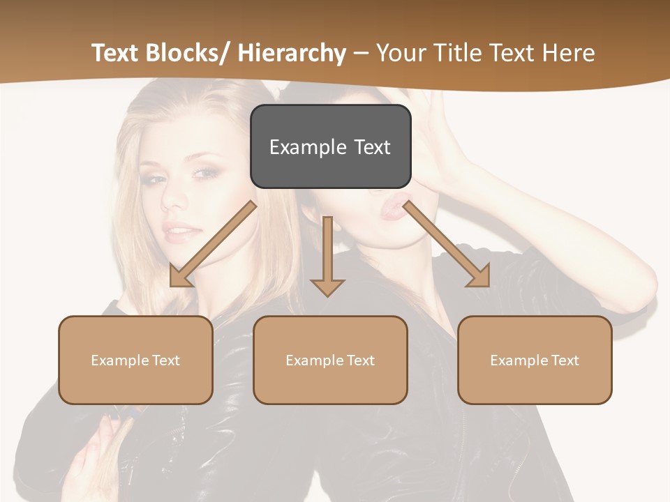 Two Beautiful Young Women Posing For A Picture PowerPoint Template