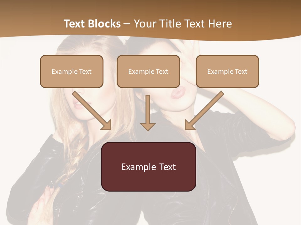 Two Beautiful Young Women Posing For A Picture PowerPoint Template