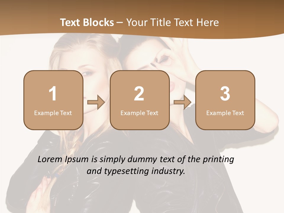 Two Beautiful Young Women Posing For A Picture PowerPoint Template