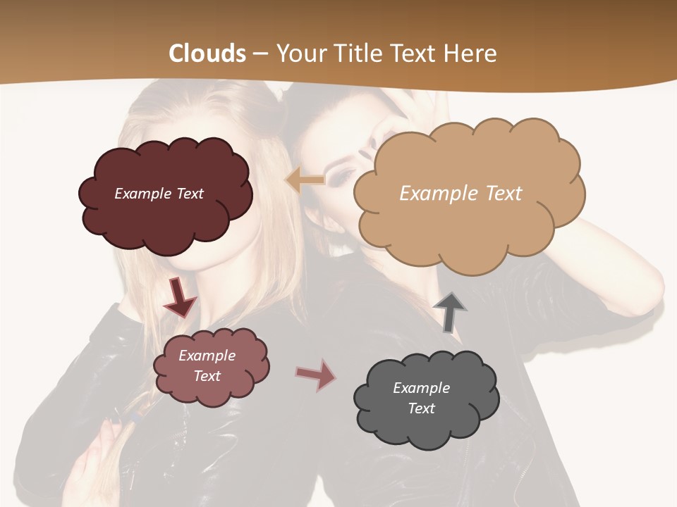 Two Beautiful Young Women Posing For A Picture PowerPoint Template