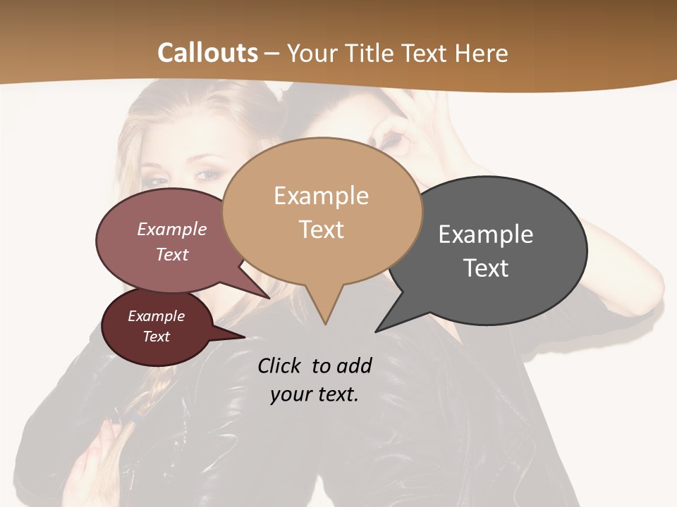 Two Beautiful Young Women Posing For A Picture PowerPoint Template