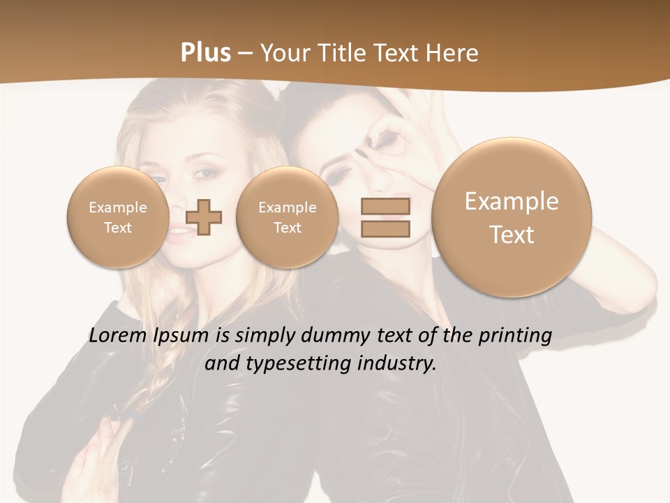 Two Beautiful Young Women Posing For A Picture PowerPoint Template