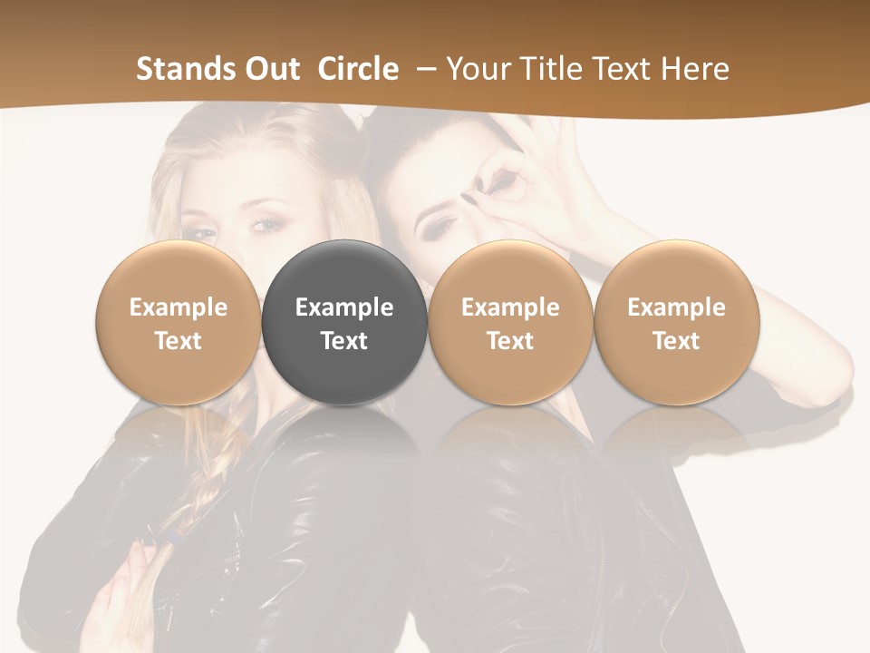 Two Beautiful Young Women Posing For A Picture PowerPoint Template