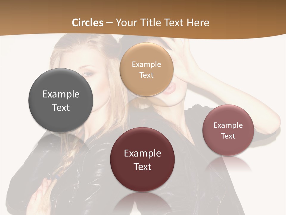 Two Beautiful Young Women Posing For A Picture PowerPoint Template