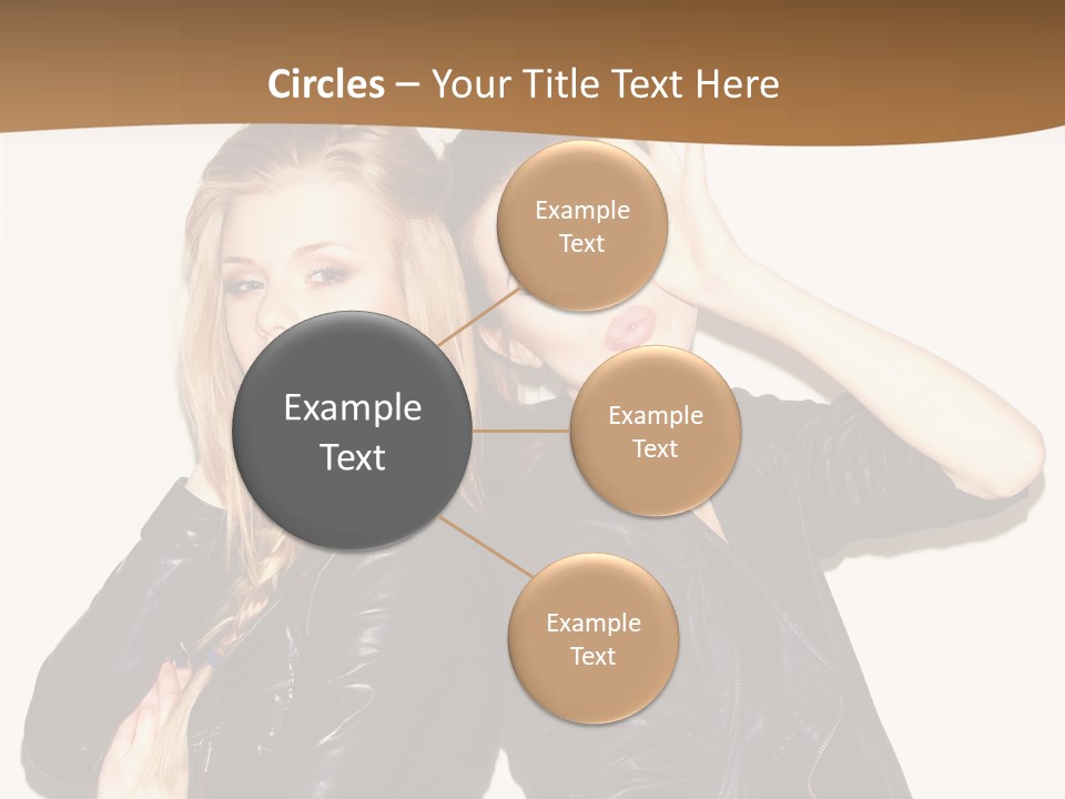 Two Beautiful Young Women Posing For A Picture PowerPoint Template