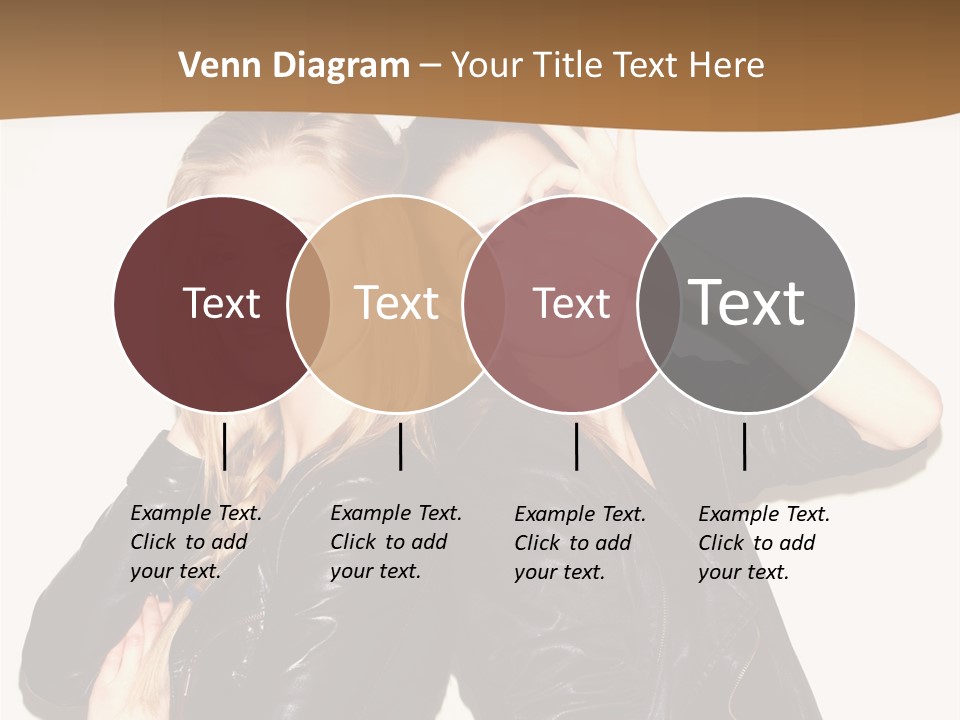 Two Beautiful Young Women Posing For A Picture PowerPoint Template