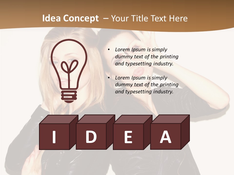 Two Beautiful Young Women Posing For A Picture PowerPoint Template