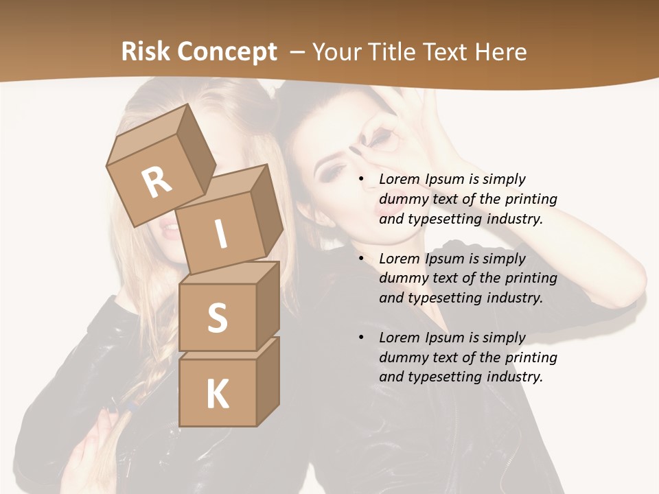 Two Beautiful Young Women Posing For A Picture PowerPoint Template