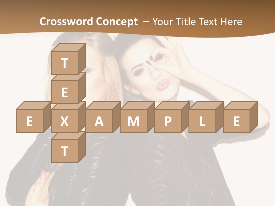 Two Beautiful Young Women Posing For A Picture PowerPoint Template