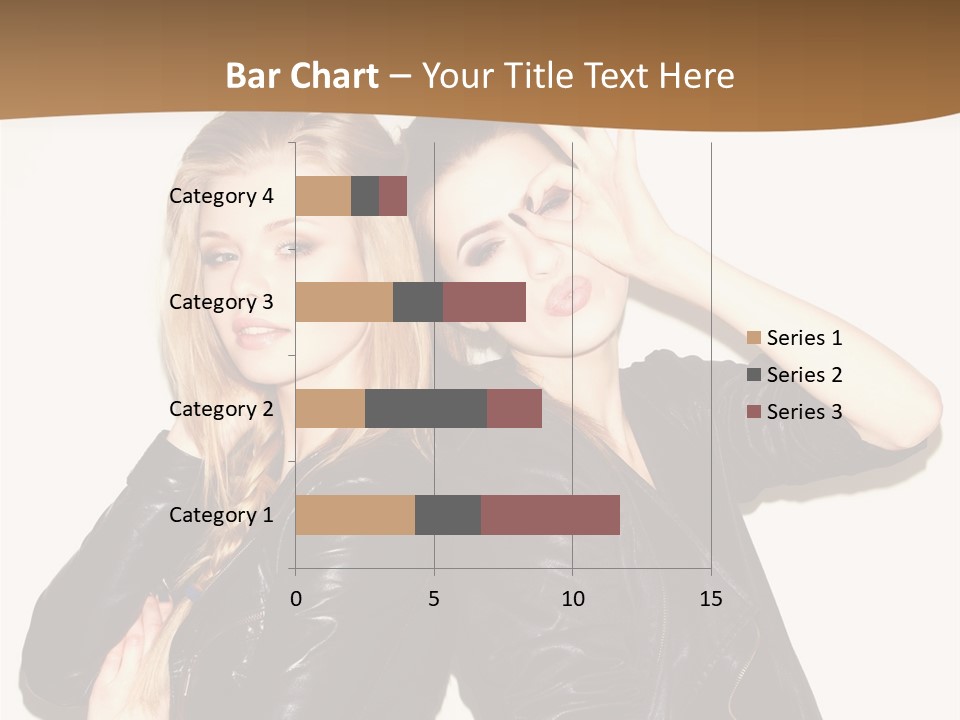 Two Beautiful Young Women Posing For A Picture PowerPoint Template