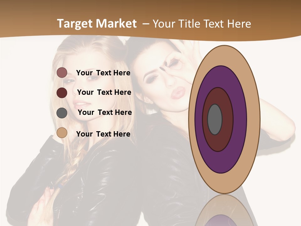 Two Beautiful Young Women Posing For A Picture PowerPoint Template