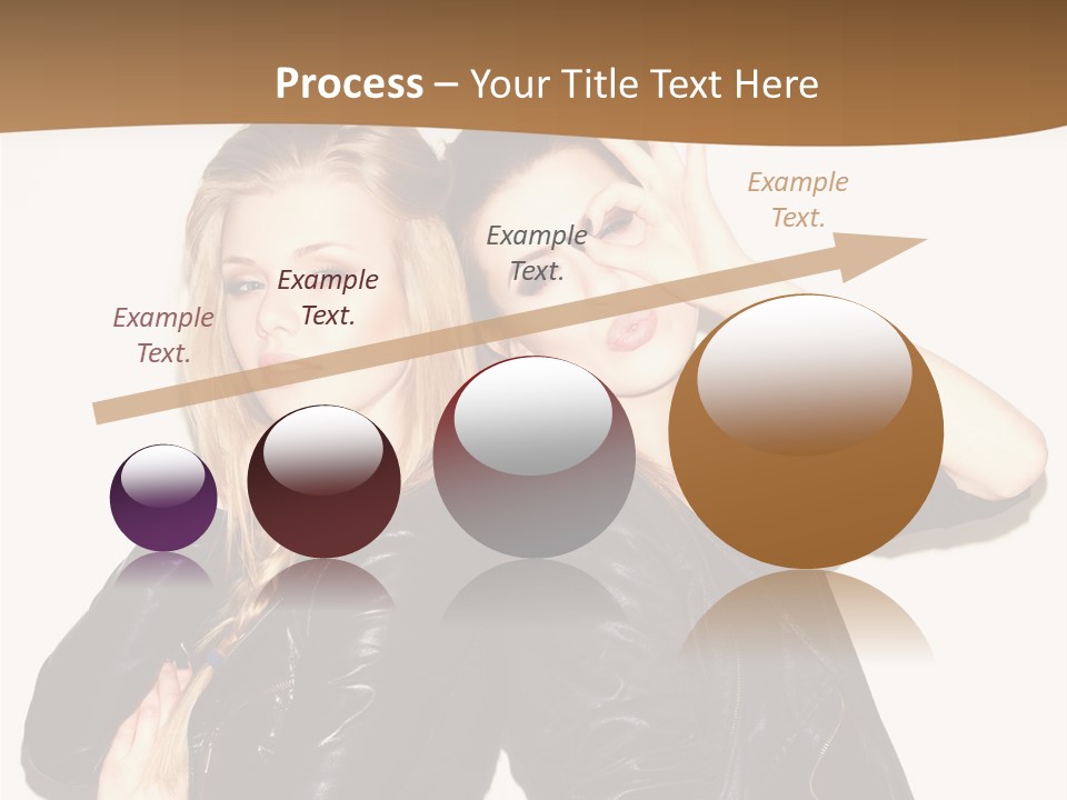 Two Beautiful Young Women Posing For A Picture PowerPoint Template