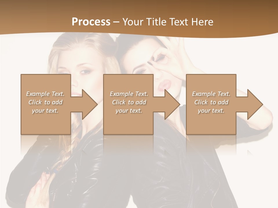 Two Beautiful Young Women Posing For A Picture PowerPoint Template