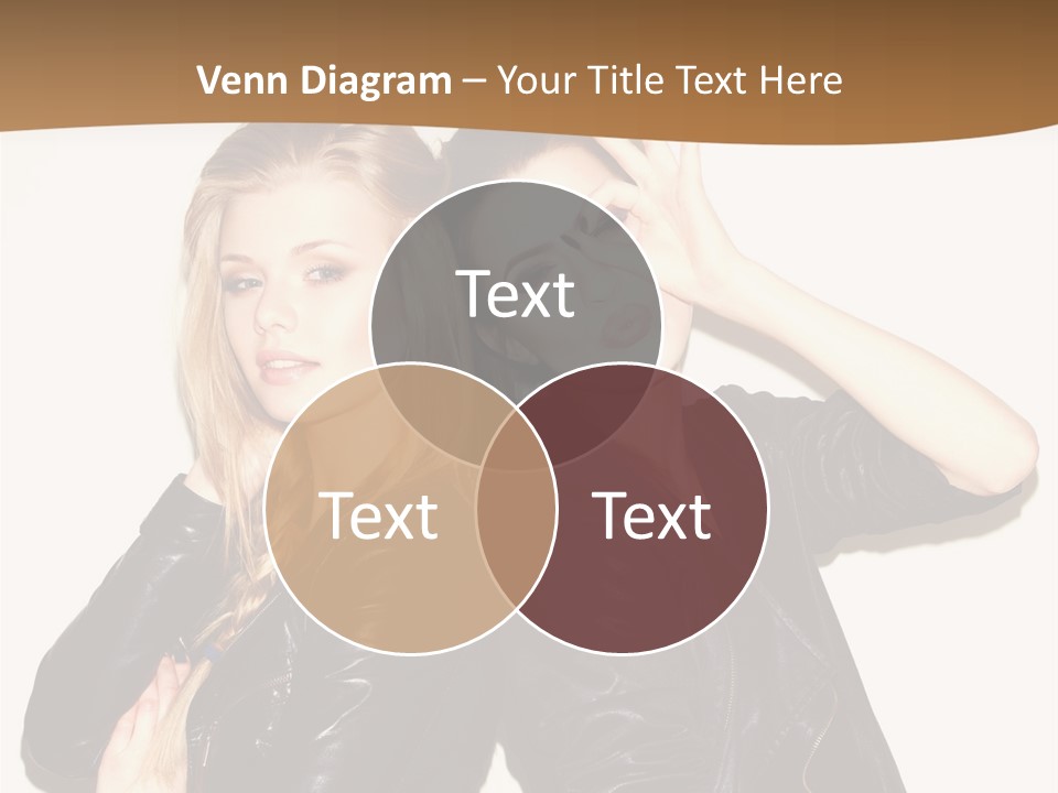 Two Beautiful Young Women Posing For A Picture PowerPoint Template