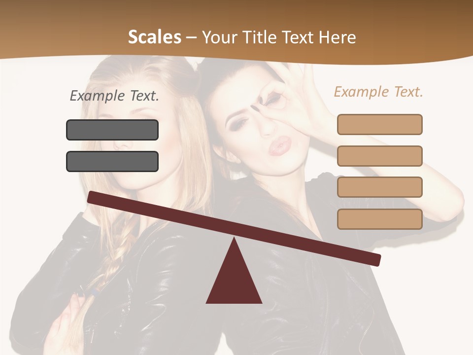 Two Beautiful Young Women Posing For A Picture PowerPoint Template