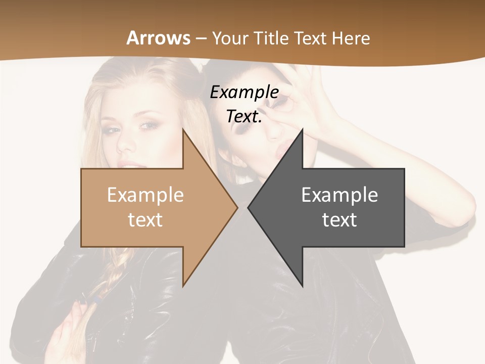 Two Beautiful Young Women Posing For A Picture PowerPoint Template
