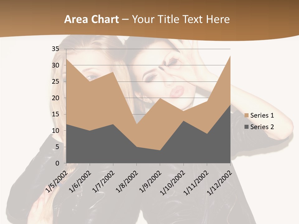 Two Beautiful Young Women Posing For A Picture PowerPoint Template