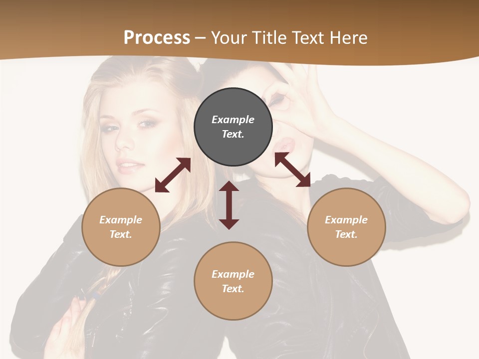 Two Beautiful Young Women Posing For A Picture PowerPoint Template