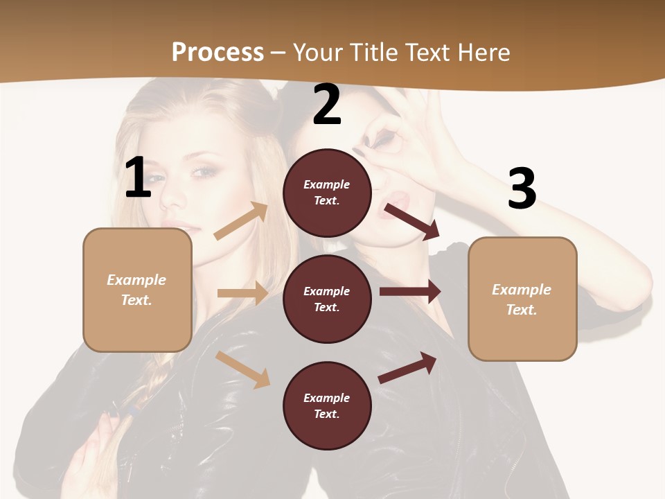 Two Beautiful Young Women Posing For A Picture PowerPoint Template