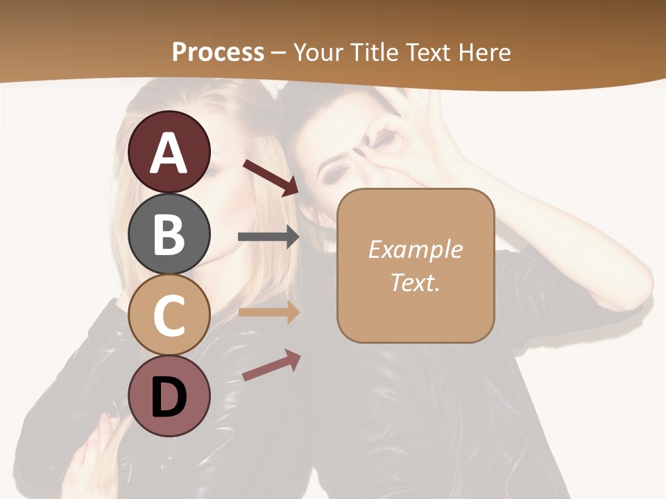 Two Beautiful Young Women Posing For A Picture PowerPoint Template