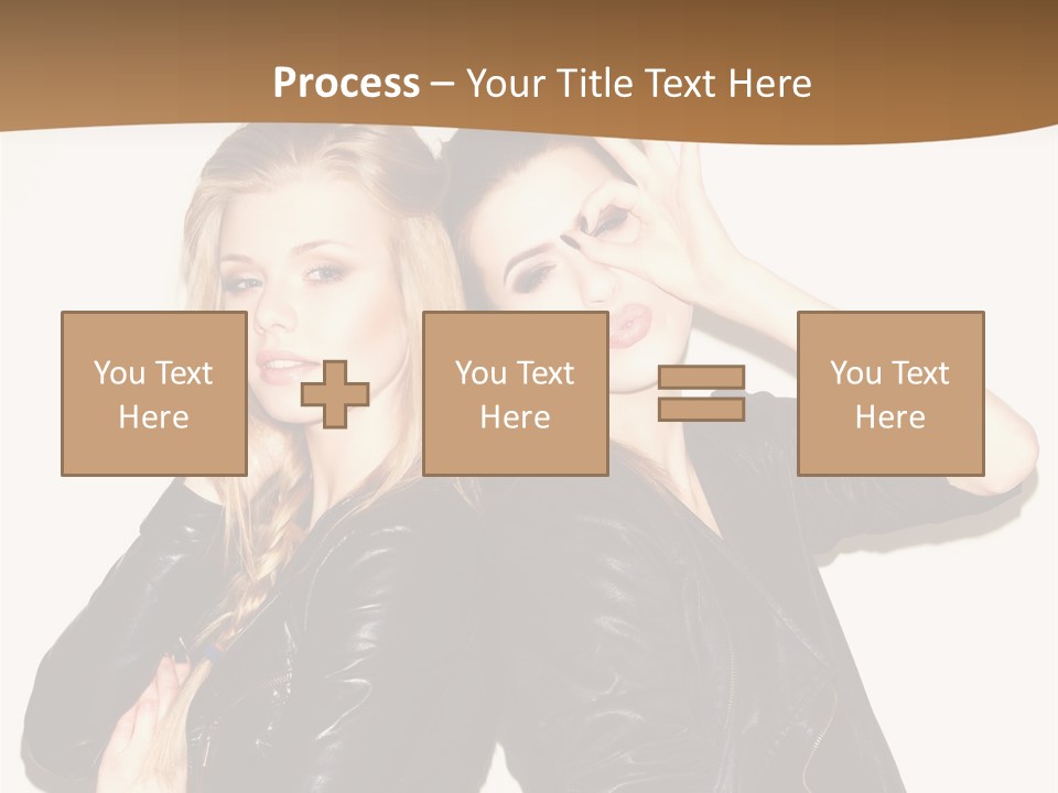 Two Beautiful Young Women Posing For A Picture PowerPoint Template