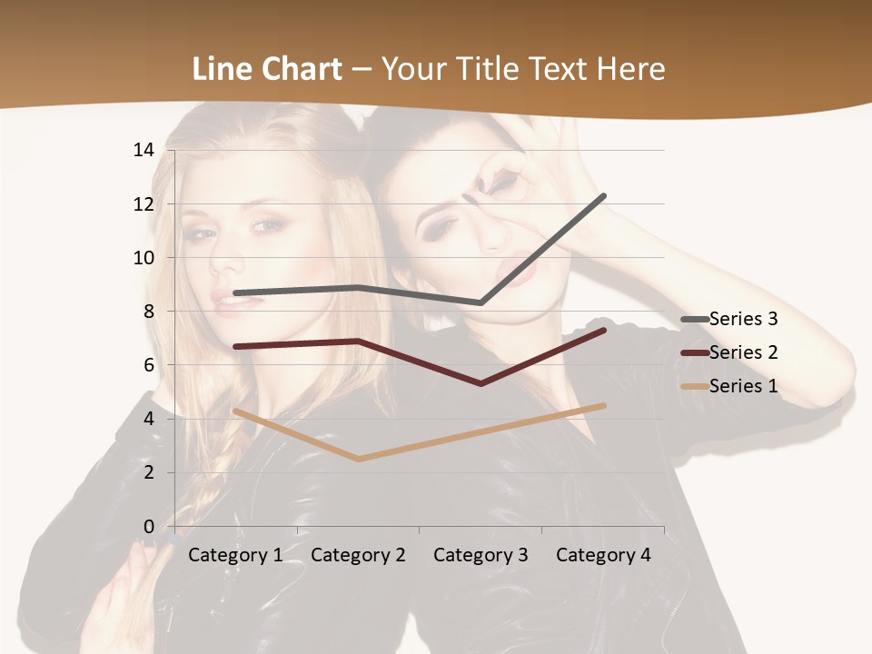 Two Beautiful Young Women Posing For A Picture PowerPoint Template