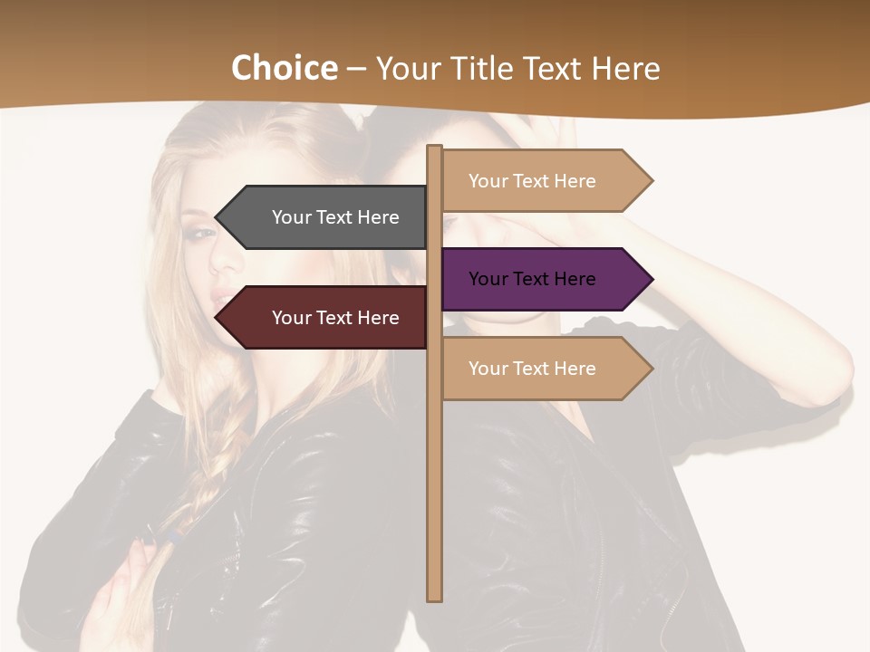 Two Beautiful Young Women Posing For A Picture PowerPoint Template