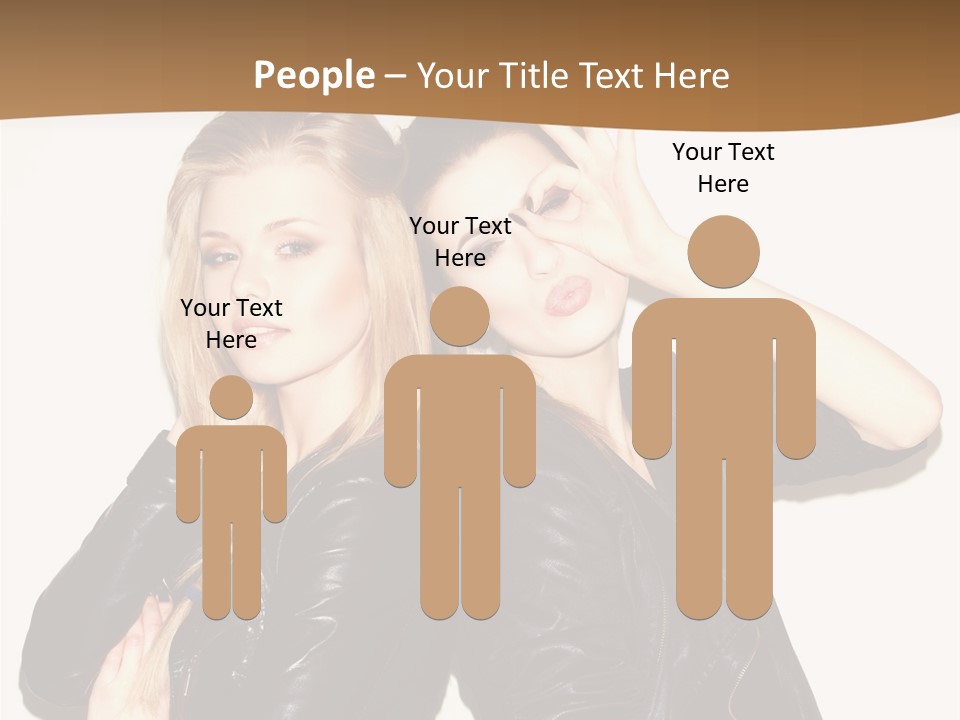 Two Beautiful Young Women Posing For A Picture PowerPoint Template