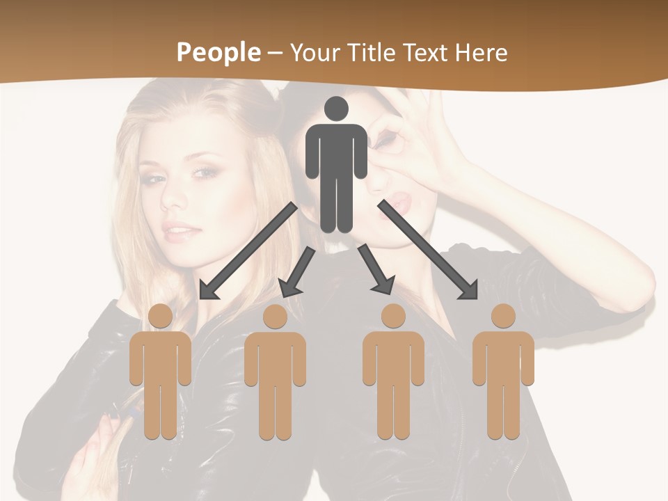 Two Beautiful Young Women Posing For A Picture PowerPoint Template