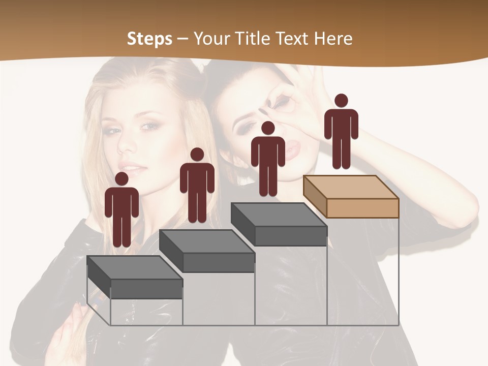 Two Beautiful Young Women Posing For A Picture PowerPoint Template