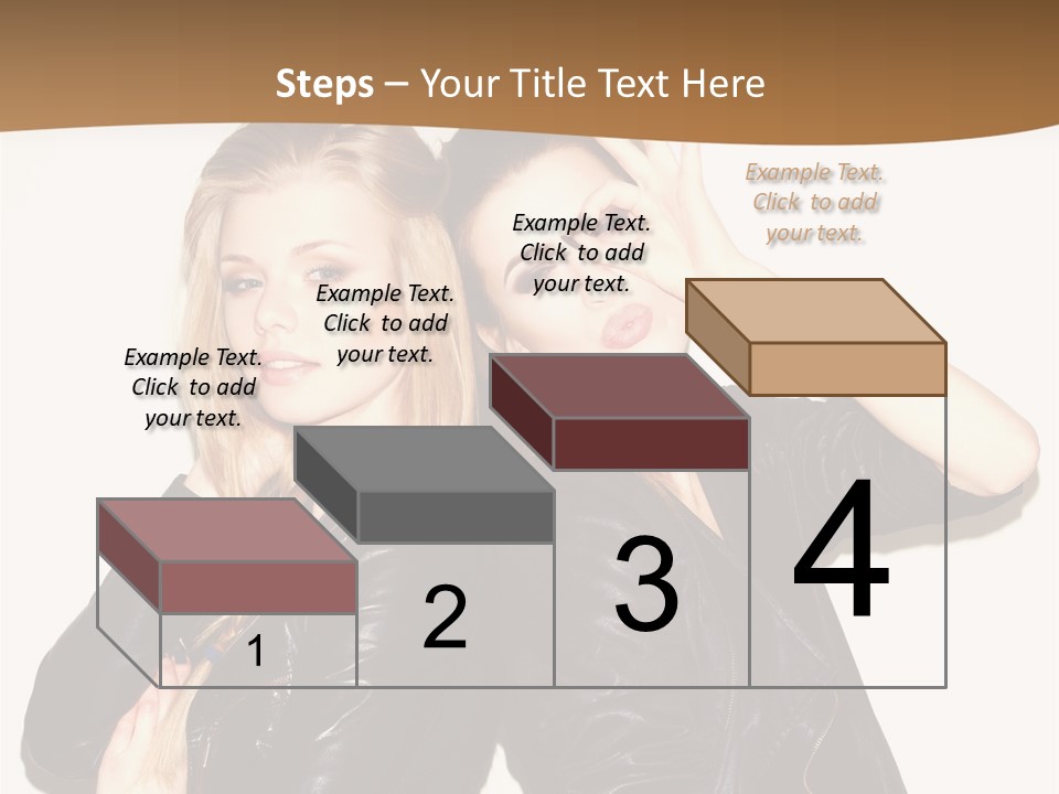 Two Beautiful Young Women Posing For A Picture PowerPoint Template
