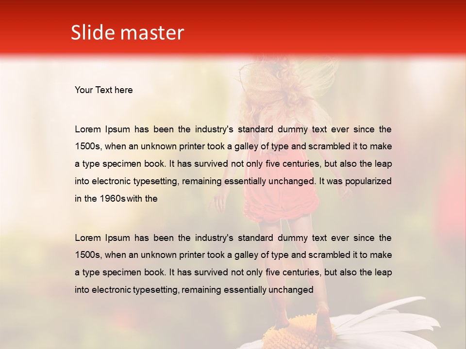 A Little Girl Standing On Top Of A Flower PowerPoint Template