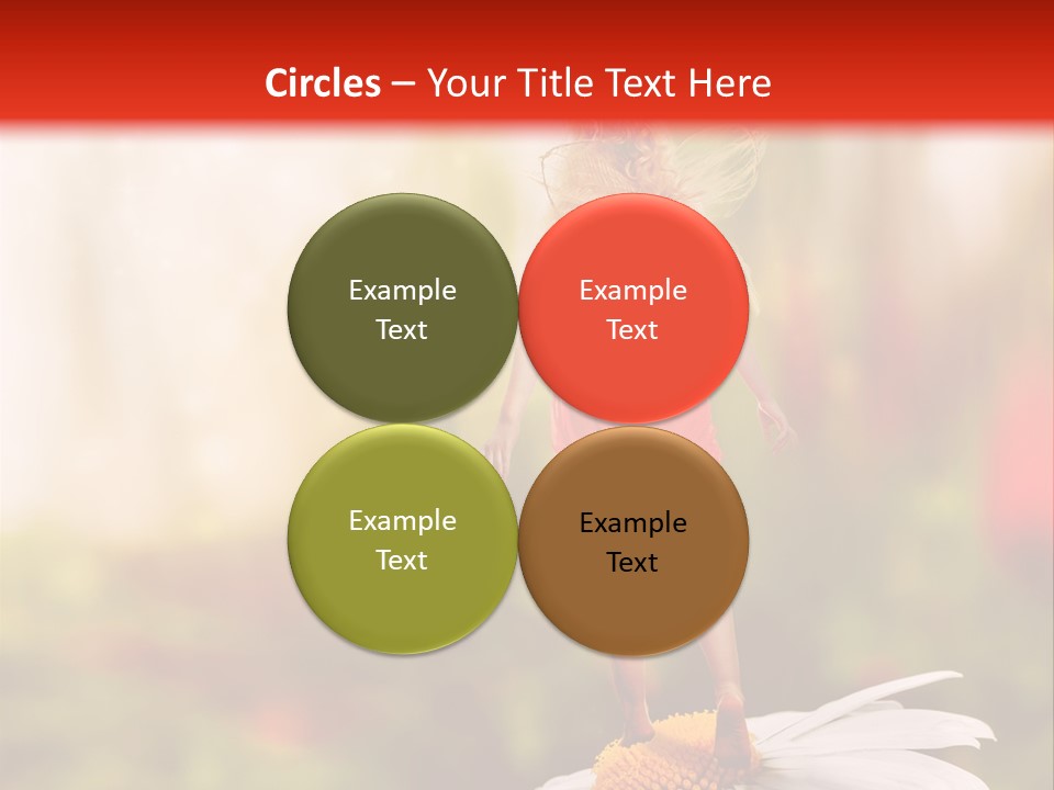 A Little Girl Standing On Top Of A Flower PowerPoint Template