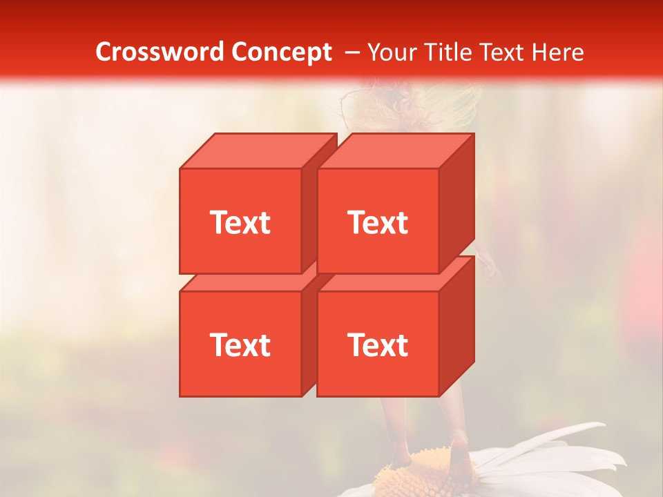 A Little Girl Standing On Top Of A Flower PowerPoint Template