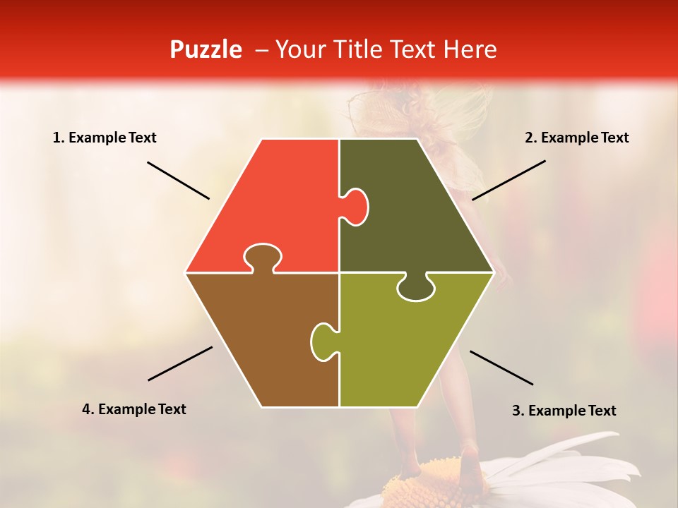 A Little Girl Standing On Top Of A Flower PowerPoint Template