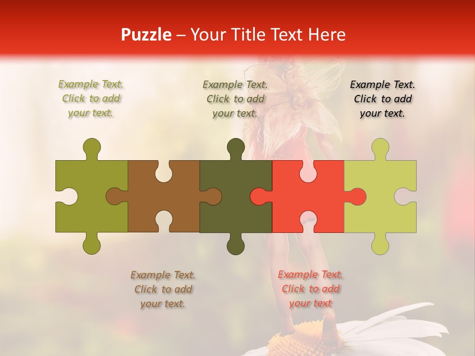 A Little Girl Standing On Top Of A Flower PowerPoint Template