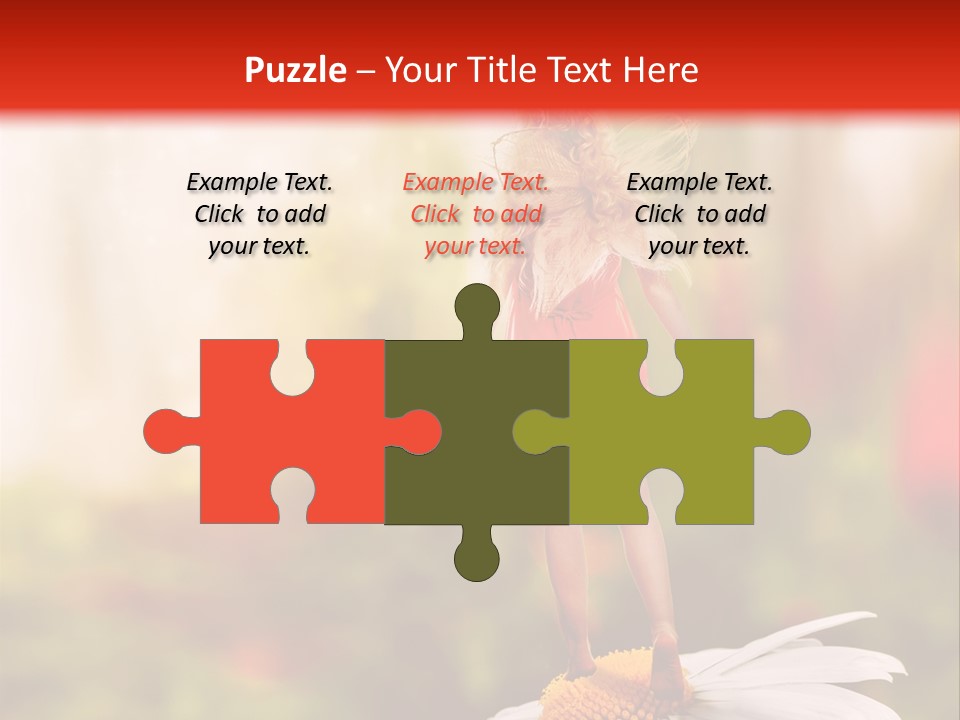 A Little Girl Standing On Top Of A Flower PowerPoint Template