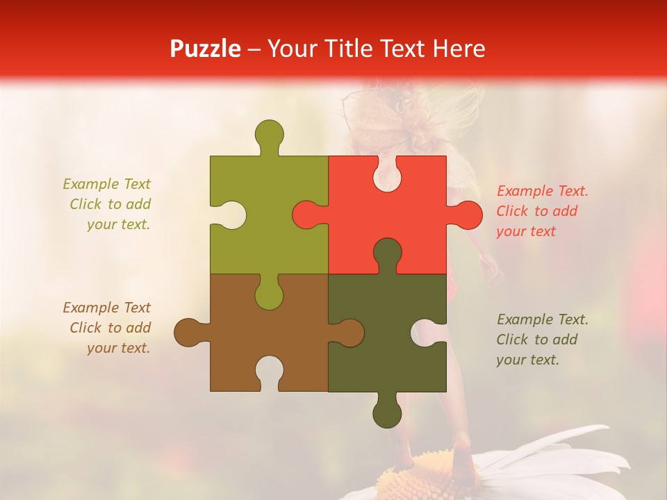 A Little Girl Standing On Top Of A Flower PowerPoint Template