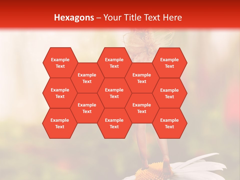 A Little Girl Standing On Top Of A Flower PowerPoint Template